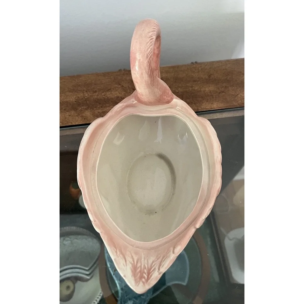 Fitz & Floyd Pink Flamingo Porcelain Tureen Sauceboat BOTTOM ONLY Planter Vtg